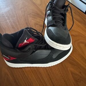 Jordan Black and Red Shoes
